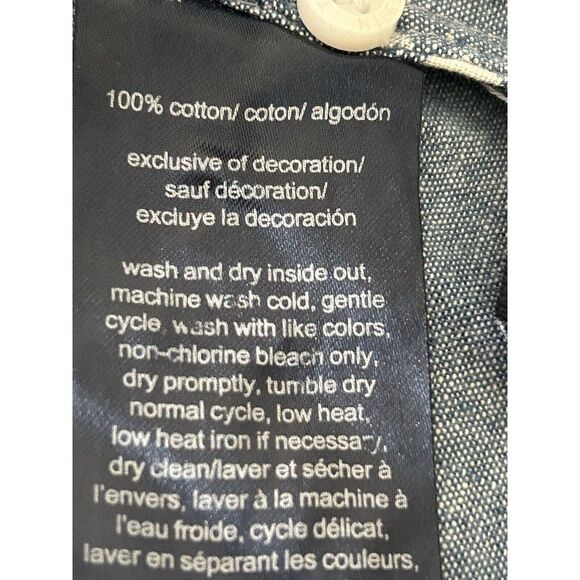 Tommy Hilfiger Women's Small Button Utility Shirt Cotton Polka Dot Chambray Blue - Picture 9 of 9